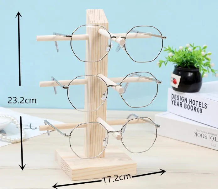 simple style geometric solid wood jewelry display