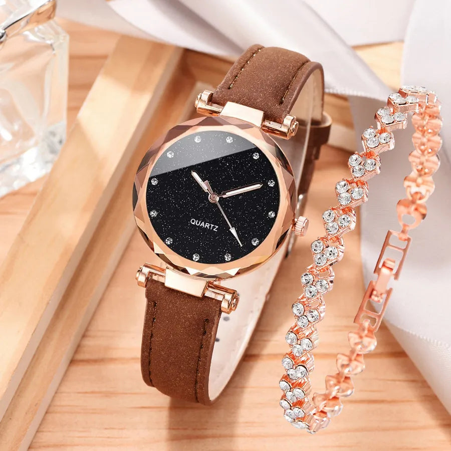 casual round buckle quartz women's watches