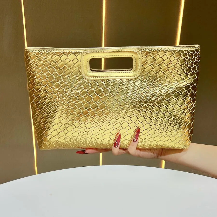 Fashionable Women's Handbag New Luxury Clutch Bag Shoulder Crossbody Bag Elegant Evening Bag Snake Skin Pattern Chain Element