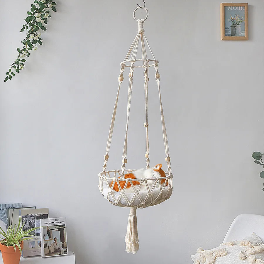 Christmas Valentine'S Day Mother'S Day Bohemian Irregular cotton thread Cat Nest Wall Art