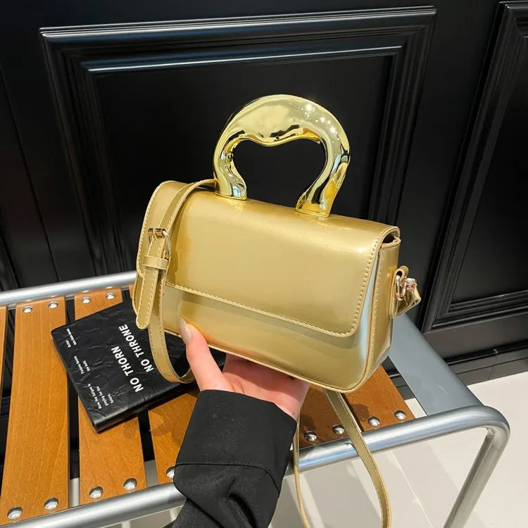 Summer New Style Hand-Painted Electroplated Leather Shoulder Bag Fashionable City Commuter Bag Ladies Crossbody Bag Bride Bag