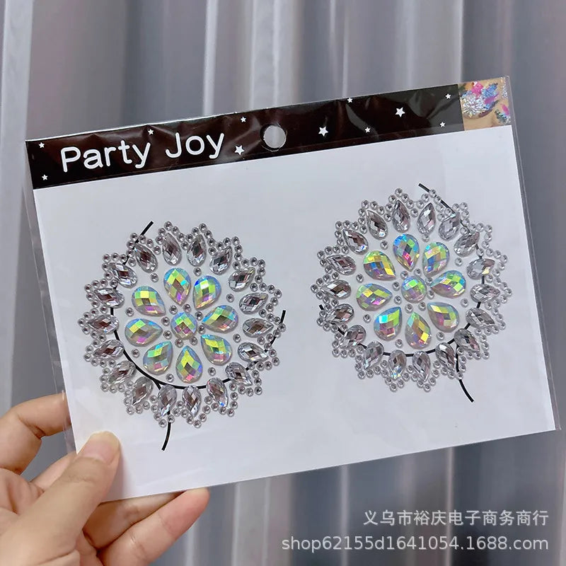Halloween face stickers chest stickers body tattoo stickers resin acrylic Diamond stickers   tattoo stickers wholesale