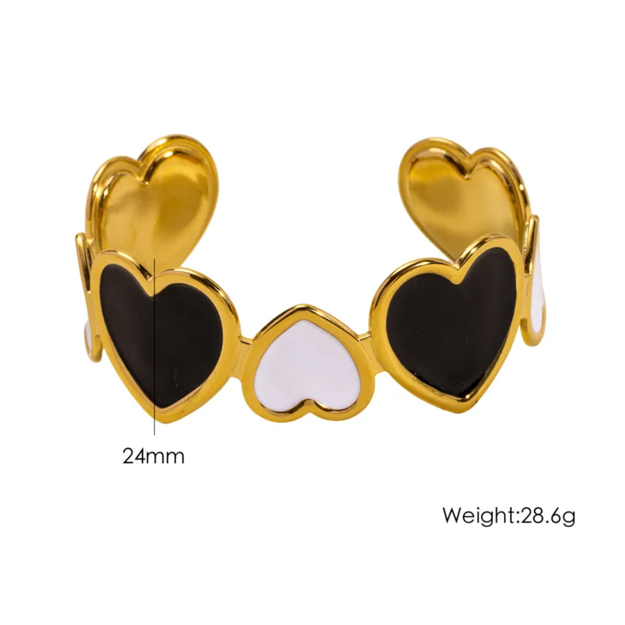 Modern Style Sweet Heart Shape 304 Stainless Steel Bangle In Bulk