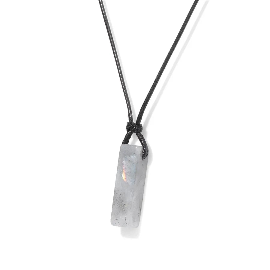 Retro Geometric natural stone Pendant Necklace In Bulk