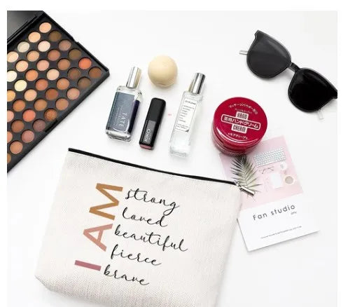 casual cartoon cotton and linen storage bag makeup bags