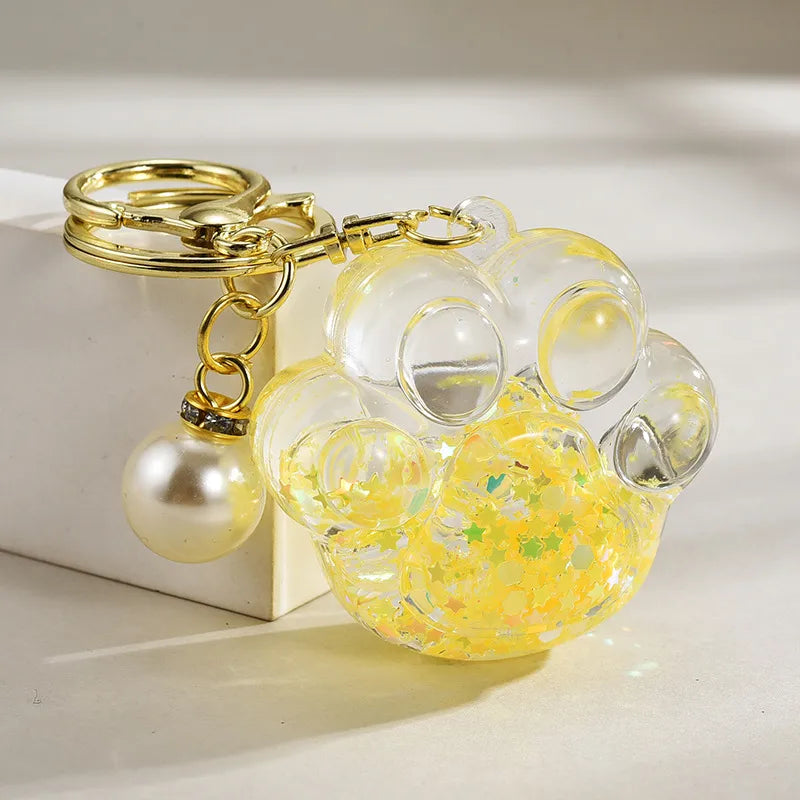 cartoon style solid color arylic unisex bag pendant keychain