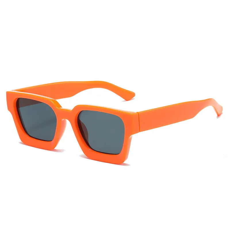 basic simple style solid color pc square full frame men's sunglasses