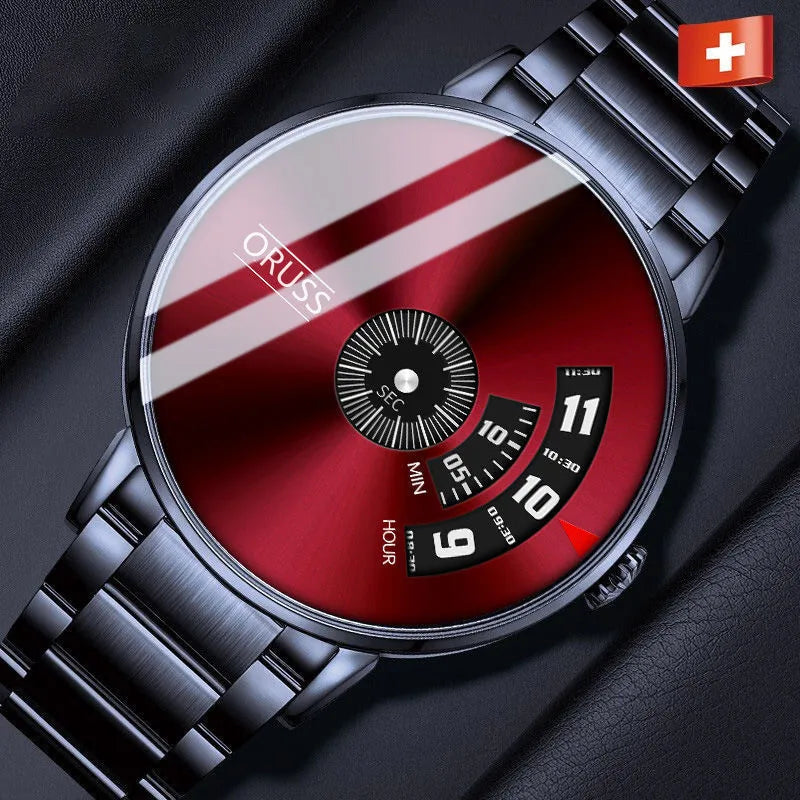 casual solid color single folding buckle quartz men's watches