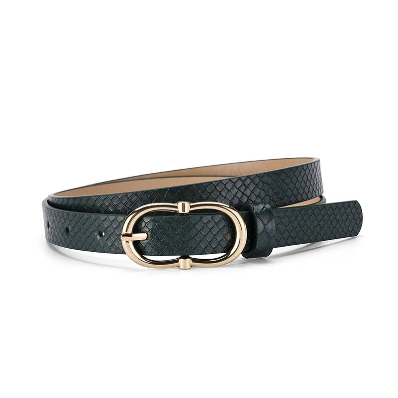 Cool Style Snakeskin Pu Leather Alloy Women's Leather Belts