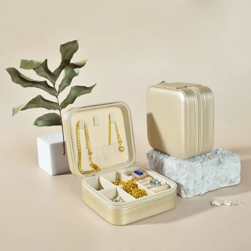 1 Piece Pu Leather Elegant Simple Style Daily Date Solid Color Jewelry Boxes