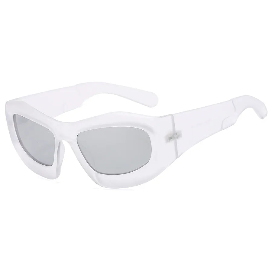 streetwear solid color pc special-shaped mirror full frame men's sunglasses
