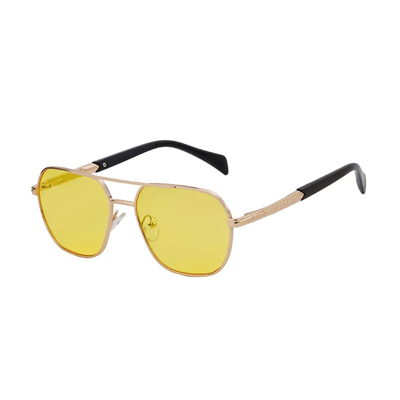 Simple Style Solid Color Pc Gradient Tinted Lenses Square Full Frame Men's Sunglasses