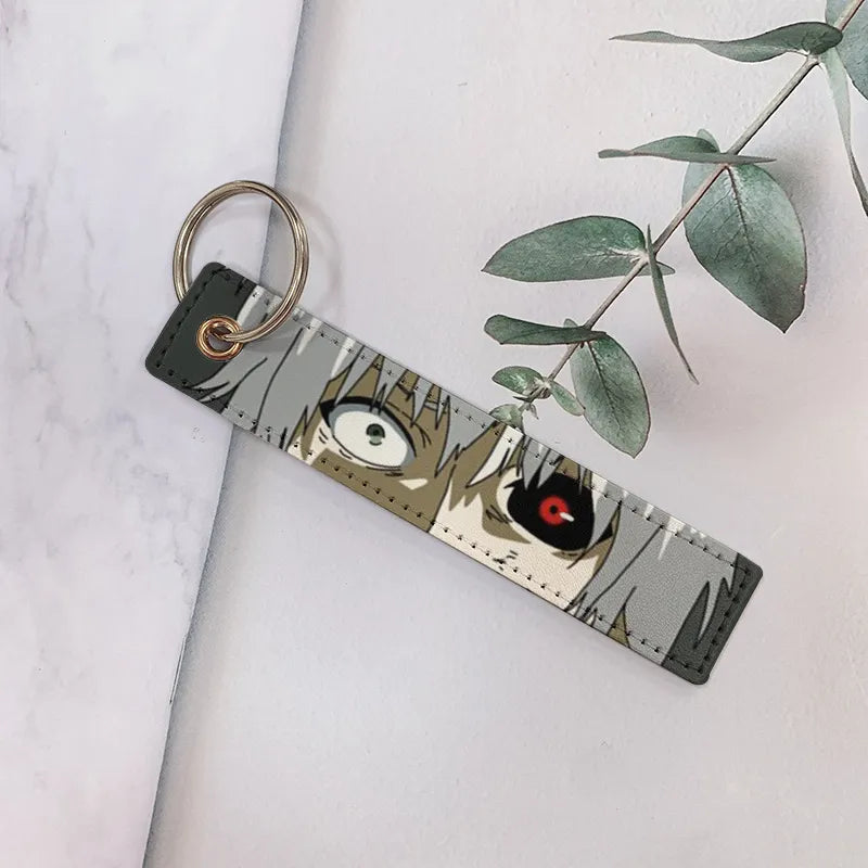 cartoon style cartoon pu leather printing bag pendant keychain