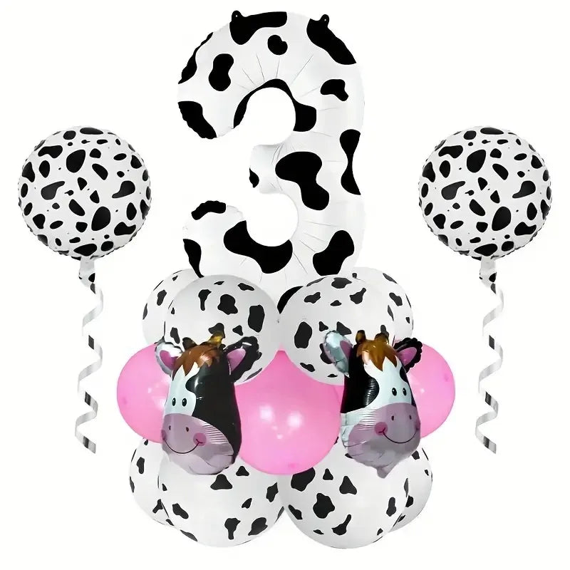 Casual Cute Cow Pattern Aluminum Film Birthday Festival Balloons
