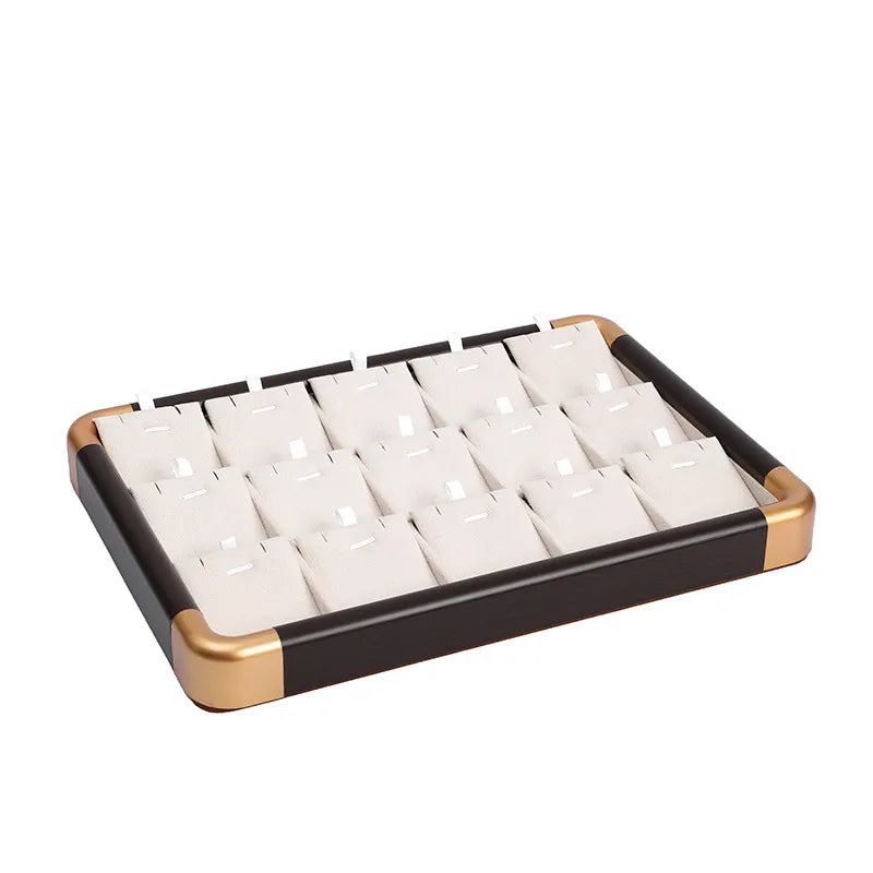 1 Piece solid wood Flannel Elegant Simple Style Geometric Color Block Jewelry Display Jewelry Rack