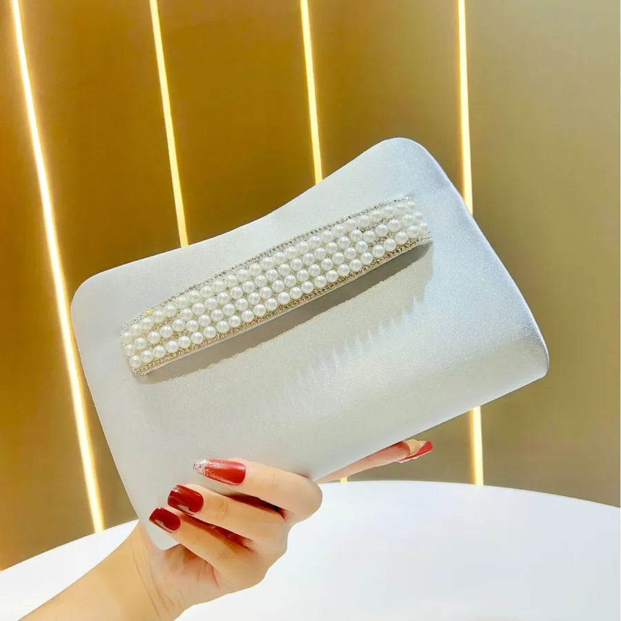 Elegant Evening Clutch Bag For Women Fashionable Square Handbag Stylish Polyester Handheld Bag Match Evening Gown Bag