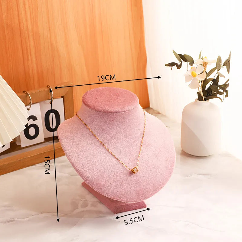 in Stock Pink Flannel Jewelry Stand Necklace Earring Ring Pendant Stand Jewelry Store Shooting Display Stand