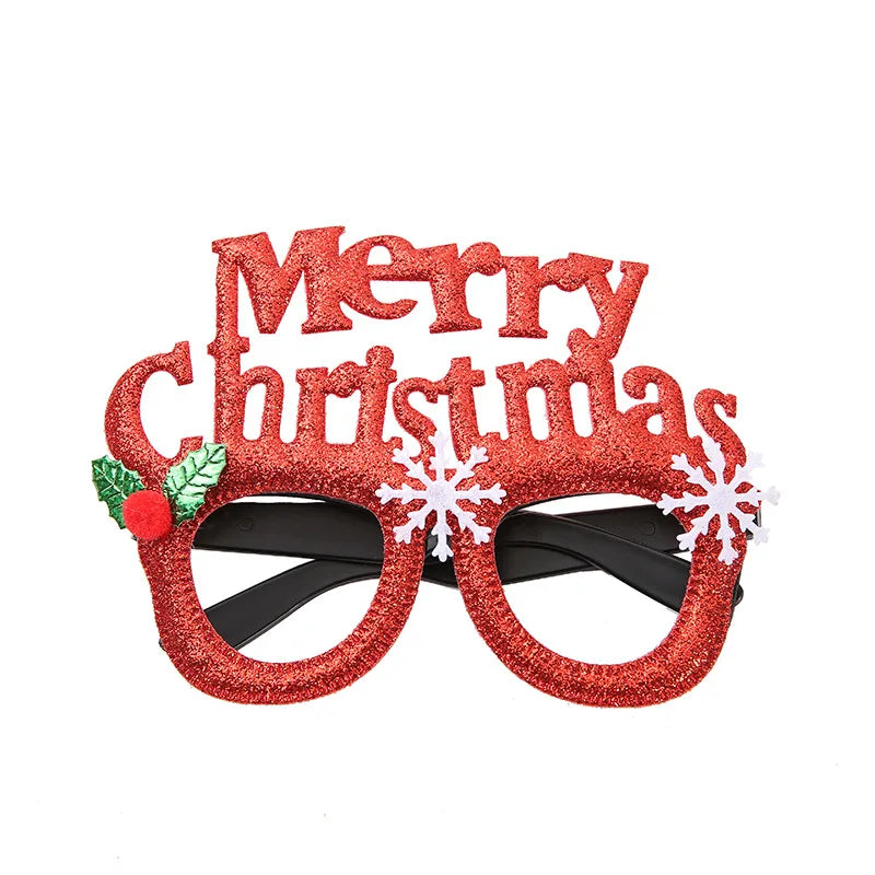 New Christmas Hairband Glasses Frame Halloween Valentine's Day Glasses Santa Claus Glasses Party Christmas