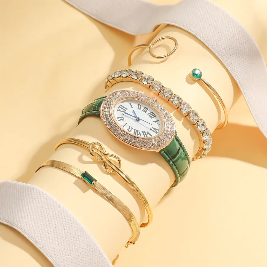 Casual Solid Color Buckle Quartz Women's Watches