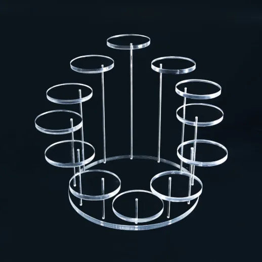 Hot acrylic ring jewelry display stand round jewelry rotating ring display stand exhibition stand