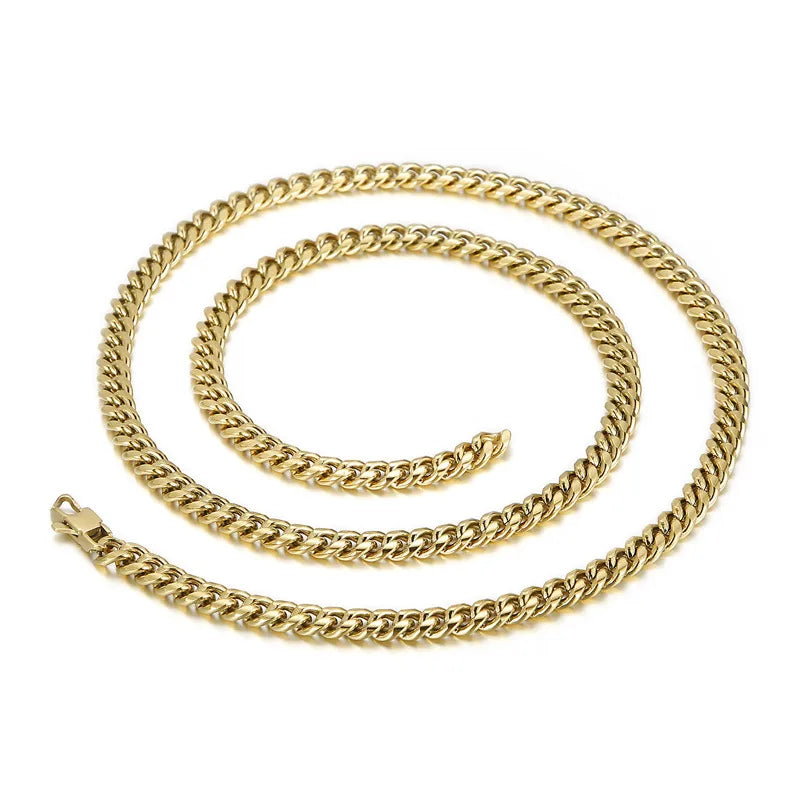 Simple Style Geometric Solid Color Titanium Steel 18K Gold Plated Men's Bracelets