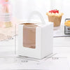 Individual Mini Dessert Paper Cupcake Muffin French Mousse Packaging Box Handheld Window Design for Baking Supplies