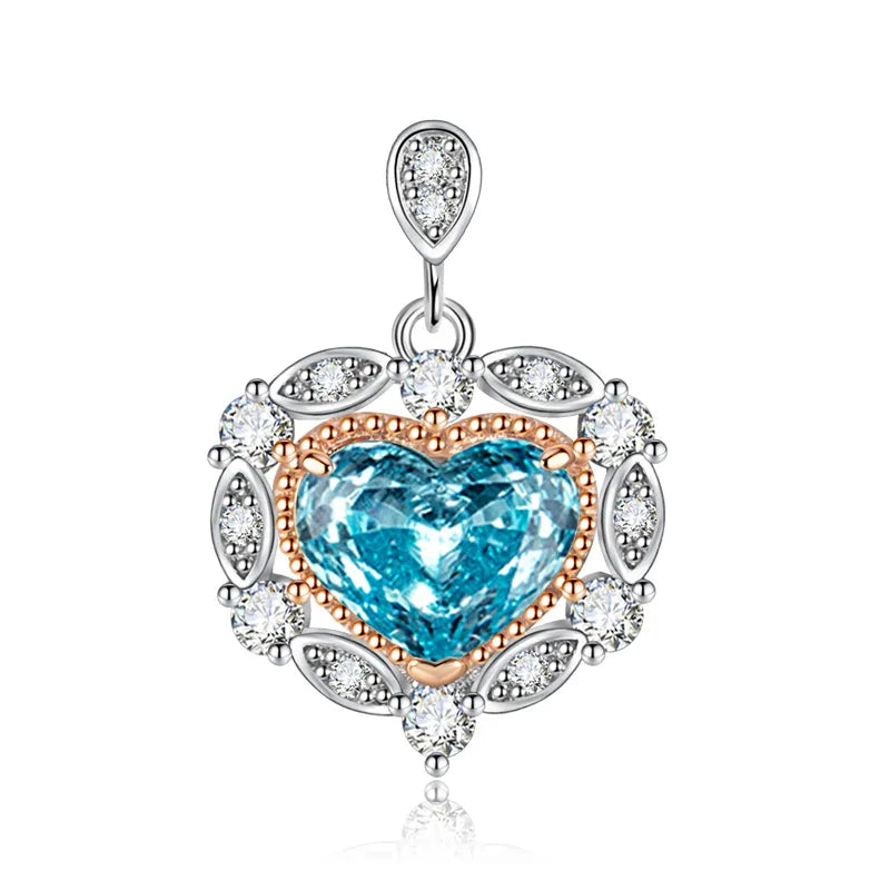 1 Piece Copper High Carbon Diamond Heart Shape Pendant