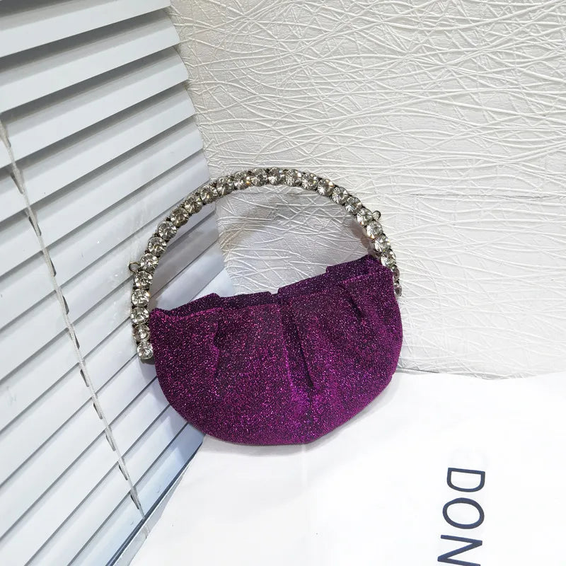 nylon solid color dumpling shape evening bags