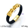 Hip-Hop Retro Geometric Stainless Steel Pu Leather Irregular Plating 18K Gold Plated Men's Bangle