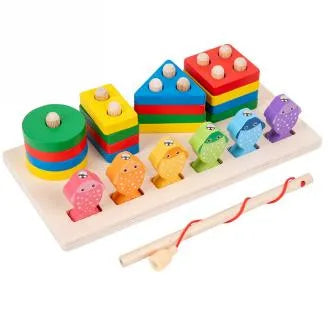 Building Toys Baby(0-2Years) Geometric Fish Wood Toys