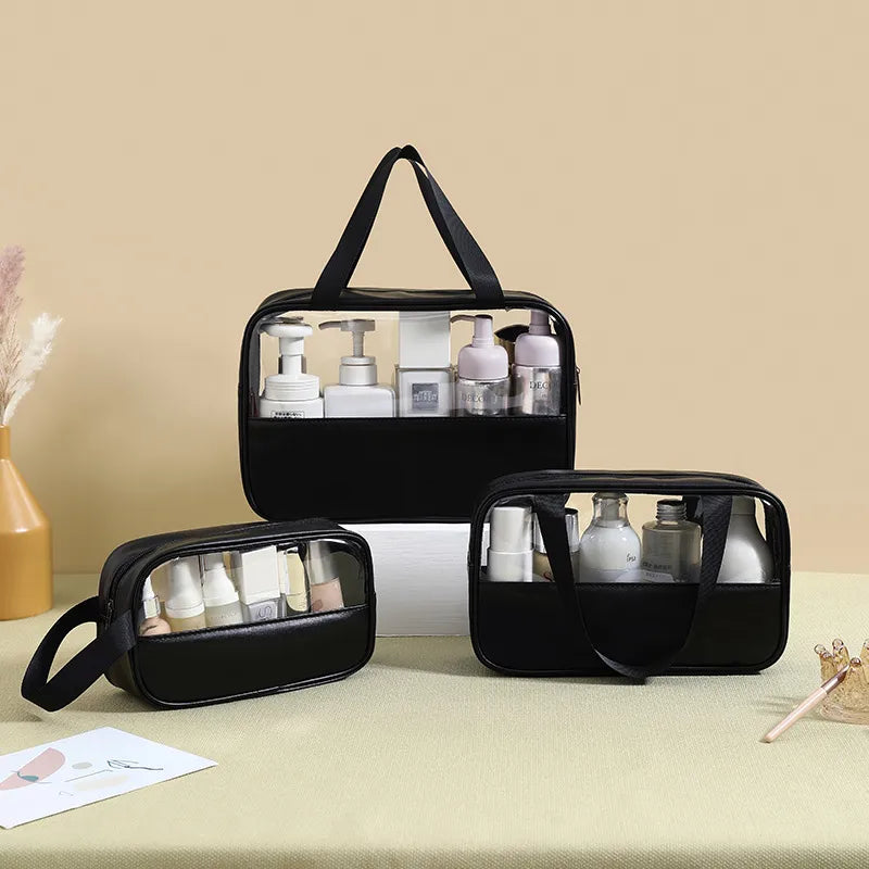 cute pastoral solid color pu leather makeup bags