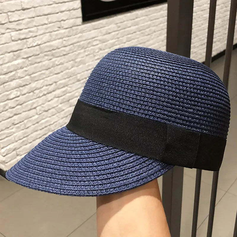 Unisex Basic Classic Style Solid Color Curved Eaves Straw Hat