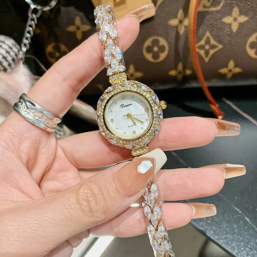 Casual Shiny Solid Color Buckle Quartz Watch Women's Watches