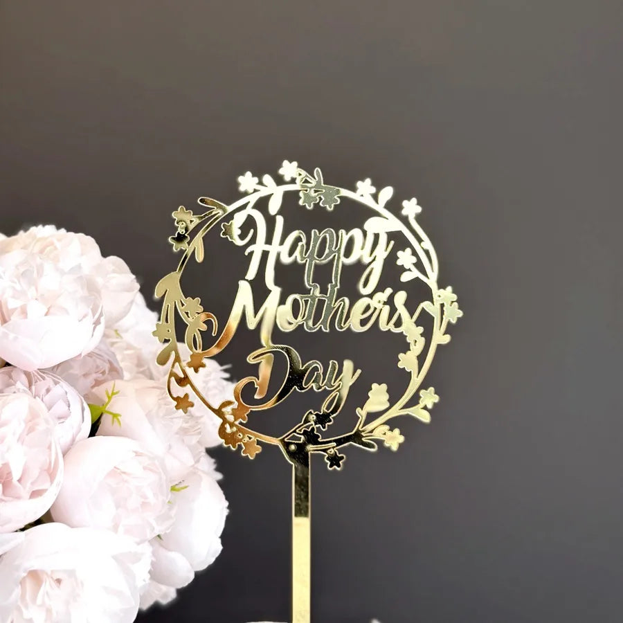 Mother'S Day Romantic Letter Flower Butterfly Acrylic Party Cake Decorating Supplies Party Supplies Cake Decorating Supplies 1 Piece