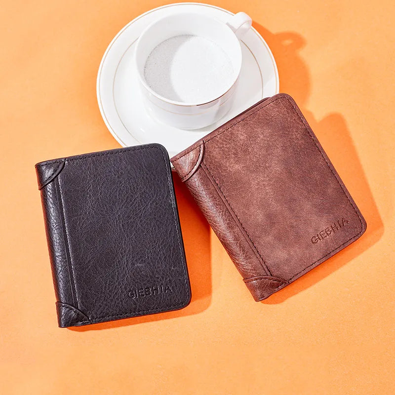 Men's Solid Color Pu Leather Folding Small Wallets