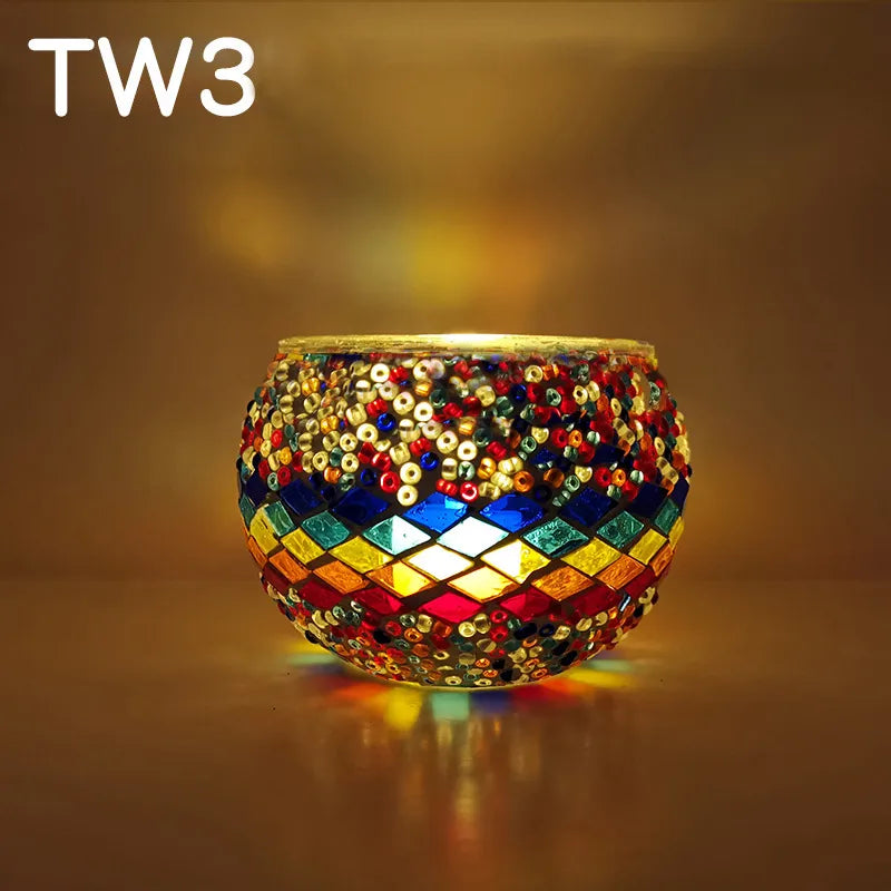 No Retro Geometric Glass candlestick
