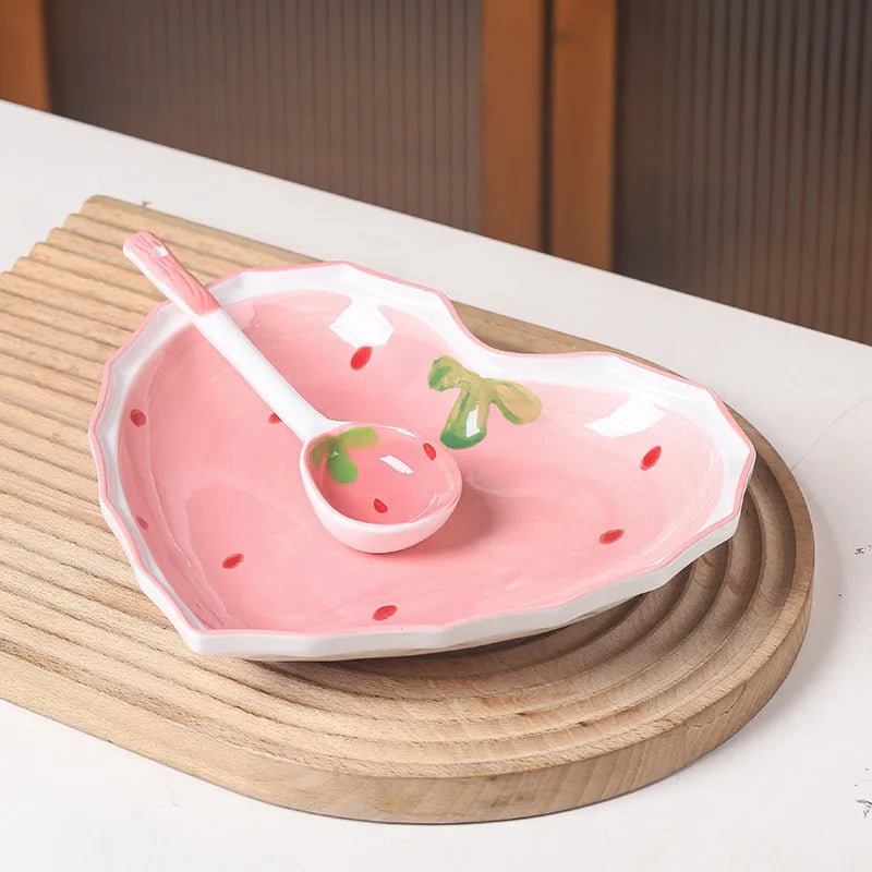 Cute Strawberry ceramics Tableware 1 Piece 1 Set