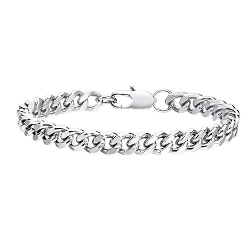 Hip-Hop Retro Solid Color Titanium Steel Plating Men's Bracelets