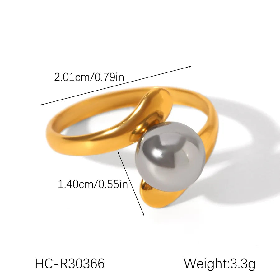Wholesale Jewelry Casual Hip-Hop Classic Style Lines 304 Stainless Steel 18K Gold Plated Rings