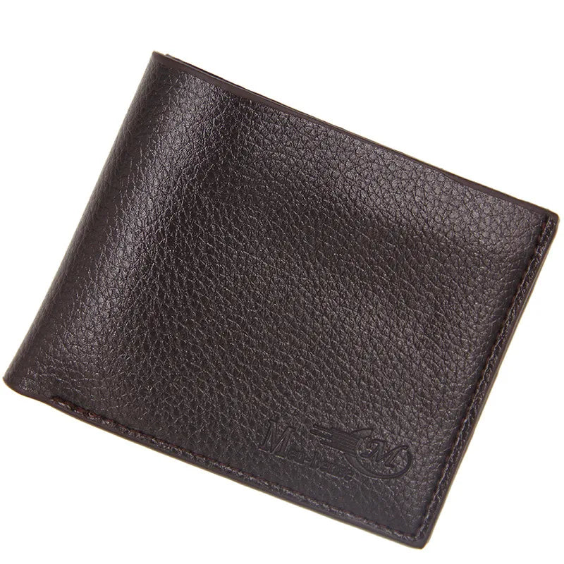 men's letter solid color pu leather open wallets