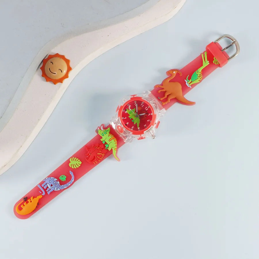 Children's Watch Creative Cartoon Quartz Color Shell Luminous Series Watch Primary School Boys and Girls 3D Viscose Watch