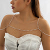 fashion solid color imitation pearl plating women's body chain