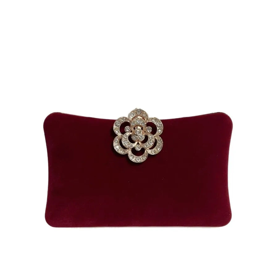 Velvet Diamond Embedded Women's Crossbody Shoulder Bag Evening Party Wedding Dress Handbag Pillow Shape Fashion Print