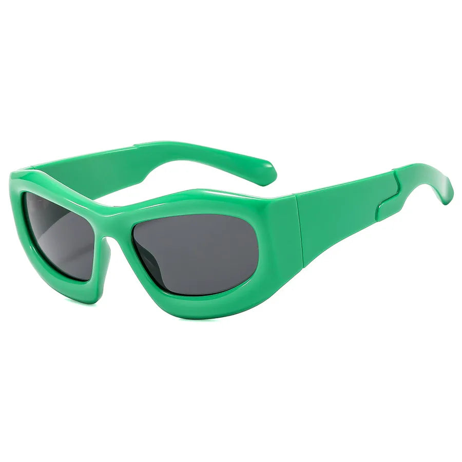 streetwear solid color pc special-shaped mirror full frame men's sunglasses