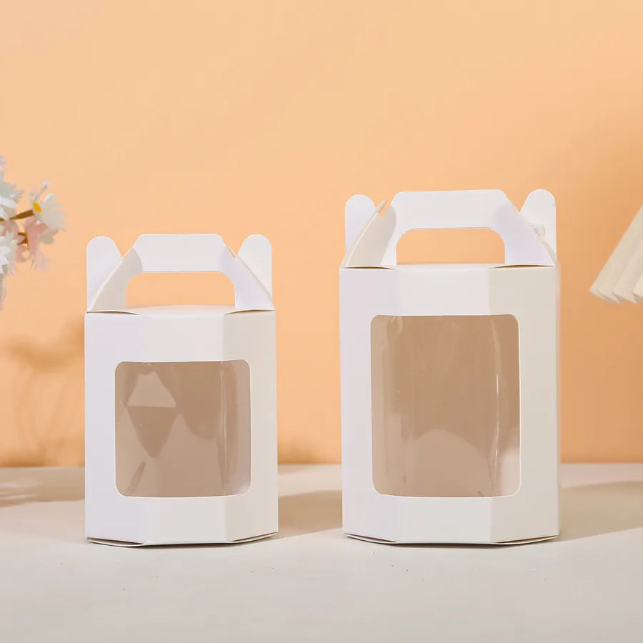 Creative Transparent Display Window Handheld Octagonal Box for Holiday Party Candy Gift Small Bouquet Packaging