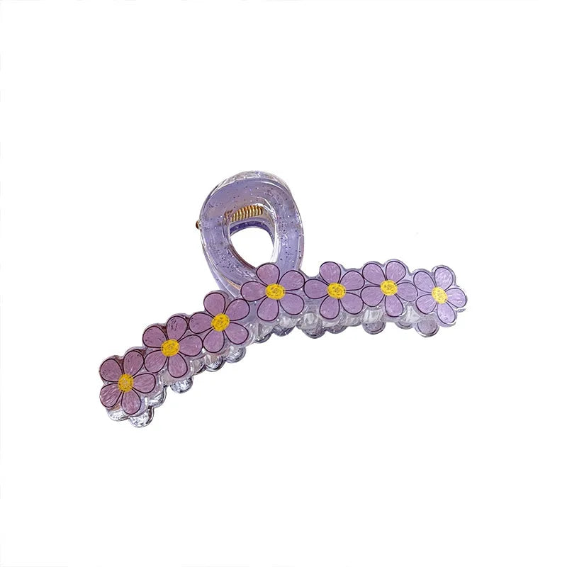 Large Dopaamine Flower Hair Clip Women's Stylish Acrylic Hair Accessories Versatile Shark Clamp Multi-Functional Hair Grips