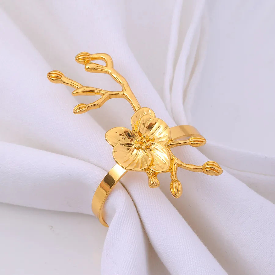 Elegant Plum Blossom Alloy Napkin ring 1 Piece