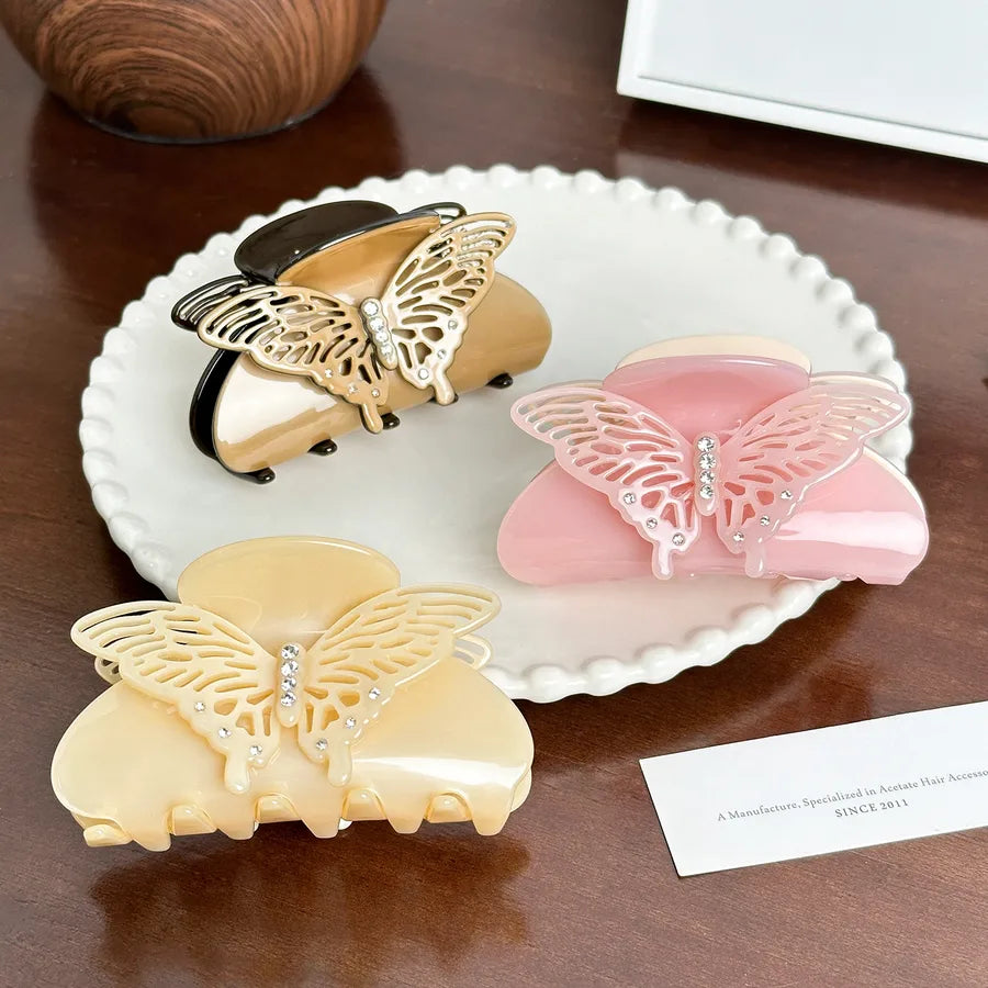 Dove Fashionable Acetate Butterfly Hair Clip Versatile Half Updo Shark Clamp Hair Accessories Women's Stylish Hair Decorations