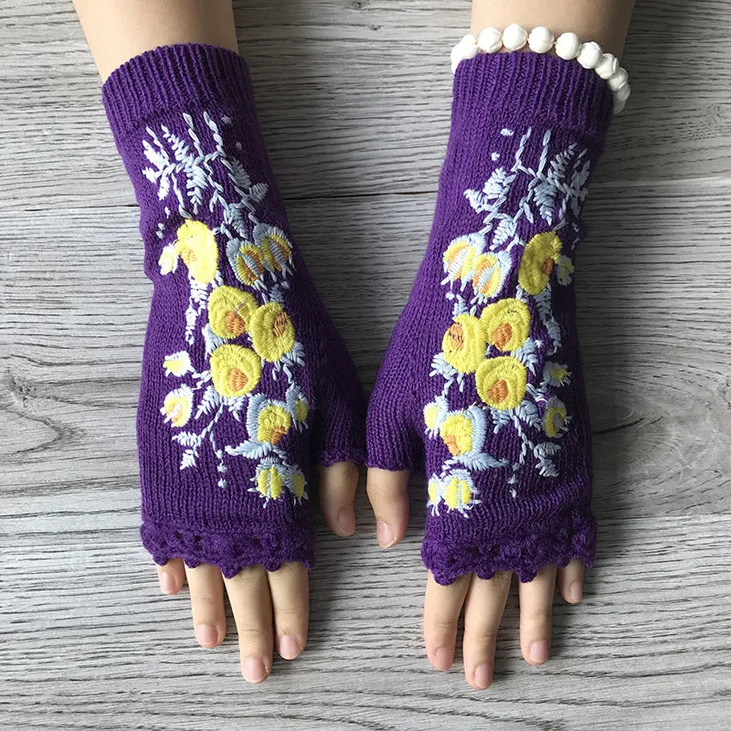 Women's Vintage Style Classic Style Printing Flower Gloves