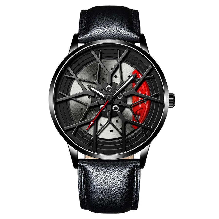 retro geometric single folding buckle quartz men's watches